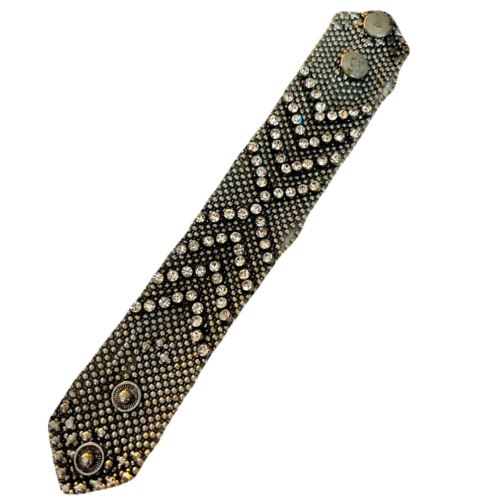 Silver tone bracelet with crystals